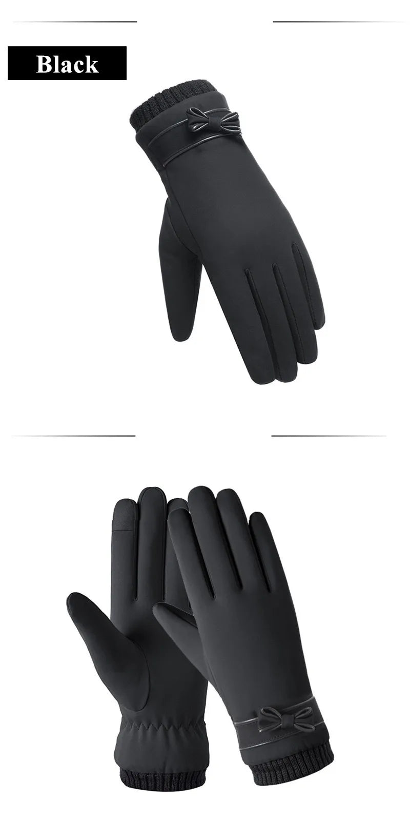 Winter Women Gloves Hand Warmer Thermal Fleece Lined Guantes Full Finger Ladies Mitten Touchscreen Waterproof Bike Cycling Glove