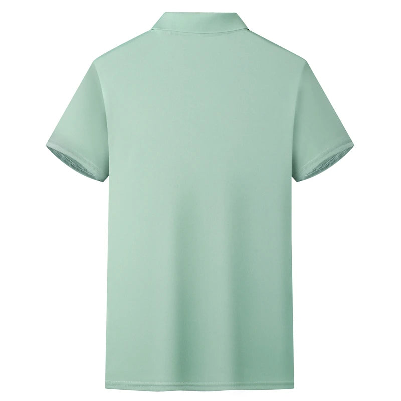 Polo à manches courtes pour homme, haut d'été confortable et respirant, couleur unie