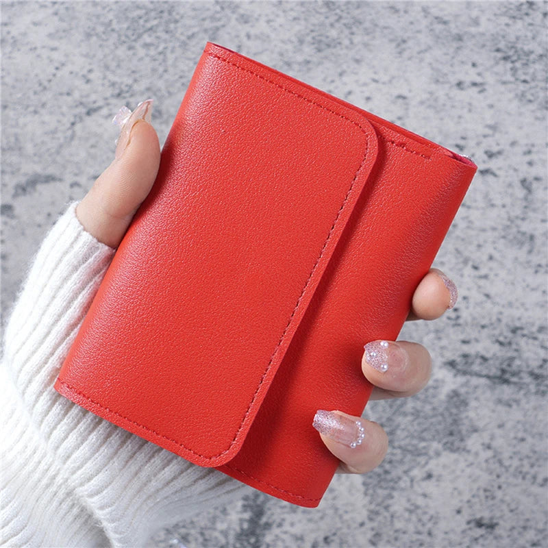 New Cute Wallets for Women Small Hasp Girl Credit Card Holder for PU Leather Coin Purse Female Wallet Short Purses for Women