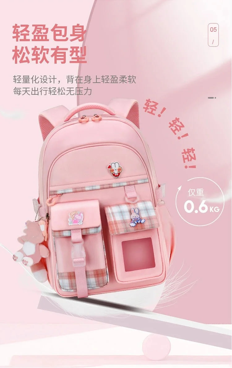 New Type of Lightweight Backpack Primary School Girls Children's Backpack Large Capacity Spine Protection Wholesale Waterproof