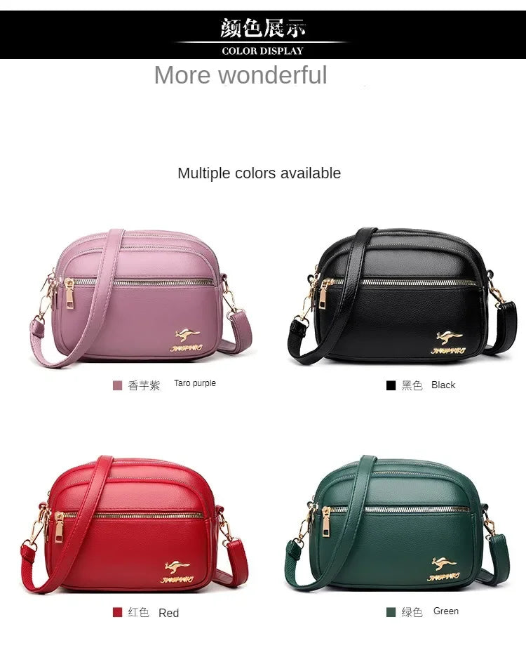 Sac à main en cuir souple de haute qualité pour femme, sac messager à bandoulière tendance, sac multi-poches résistant à l'usure, sac à main de luxe pour femme