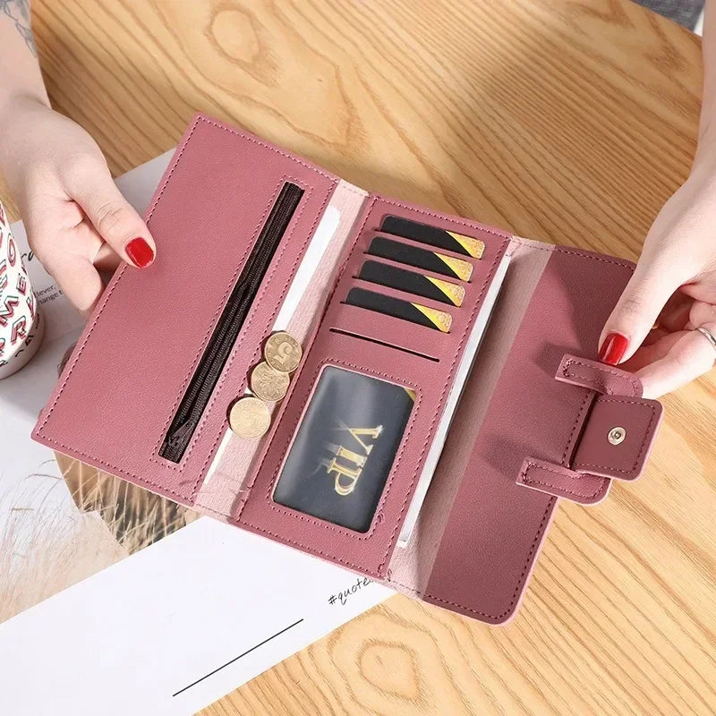 Women Wallet Cardholder Coin Purses Clutch Phone Credit Card Holder Ladies Luxury Large Capacity Leather Bag with Zipper