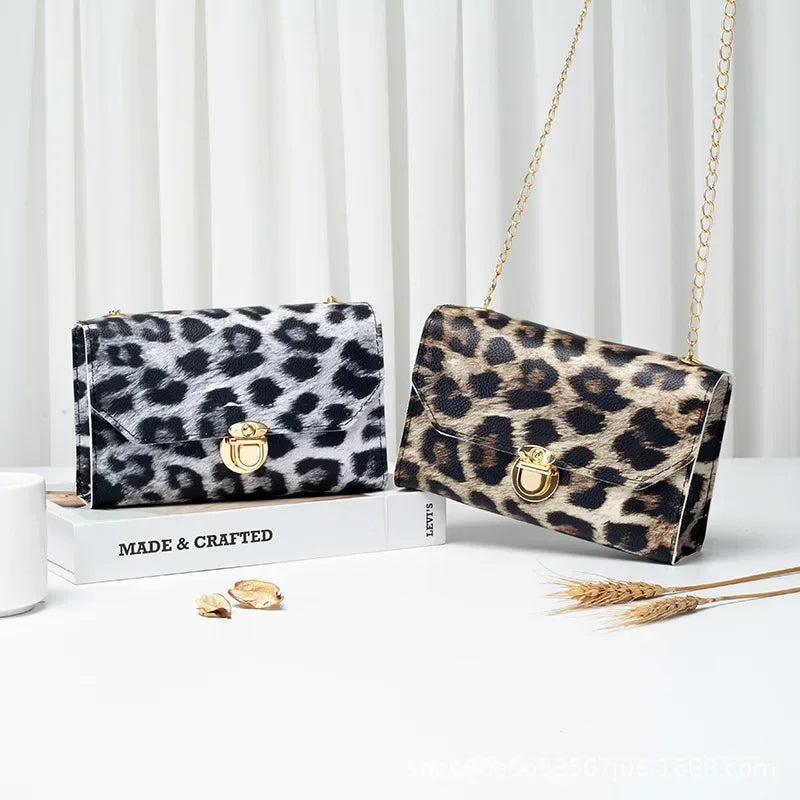 2024 Women's Korean Single Shoulder Crossbody Bag Cell Phone Leopard Small Bag Women's Purse New Designer  Luxury Handbags