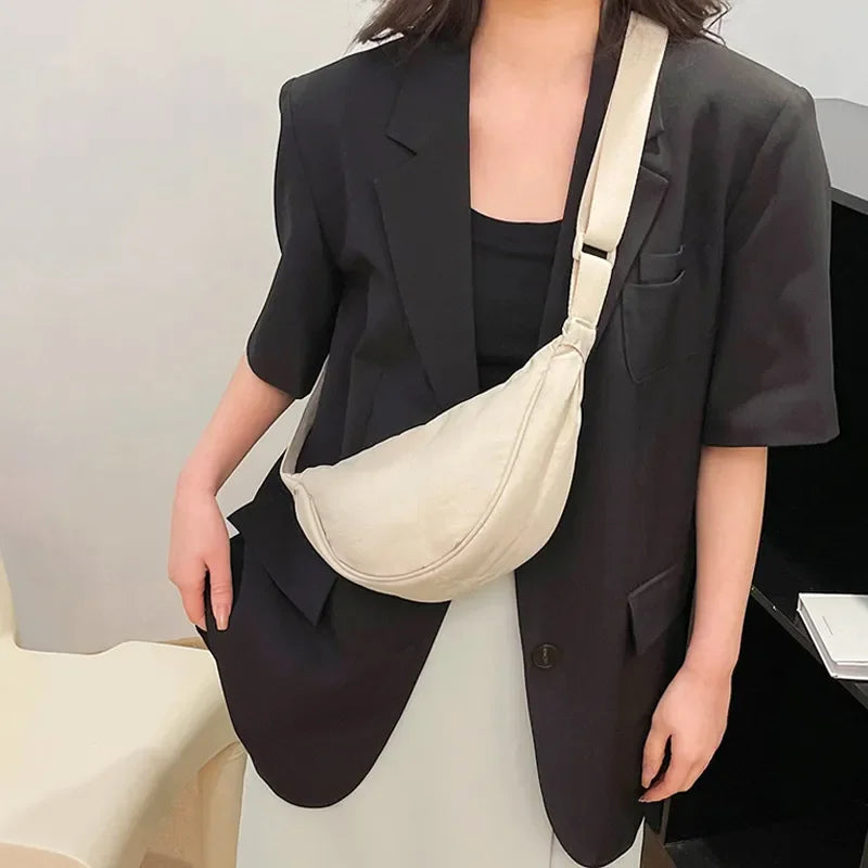 Nylon Hobos Chest Shoulder Bag Large Capacity Travel Crossbody Half Moon Belt Messenger for Women Bags Dropshipping / Wholesale