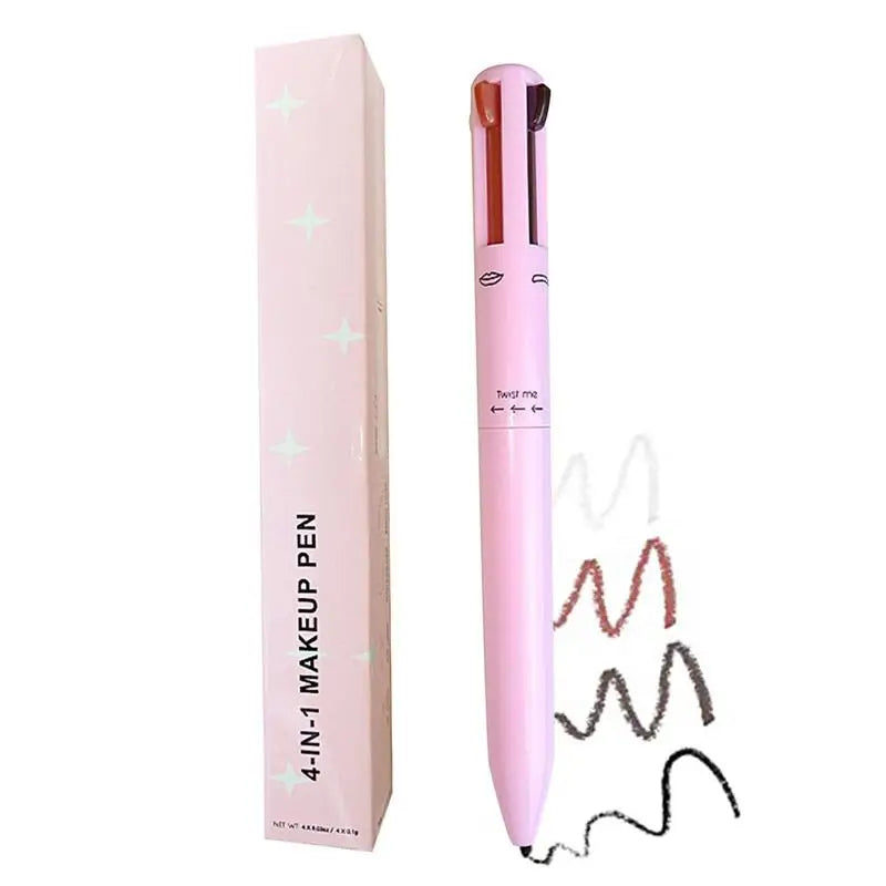 4 In 1 Makeup Pen Eyebrow Pencil Waterproof Drawing Eye Brow Long Lasting Easy Wear Eyeliner Eyebrow Pen Sweatproof Makeup Pen