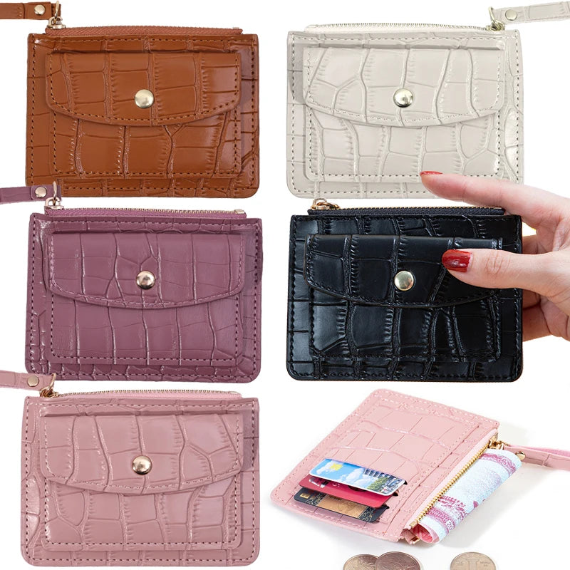 Mini Wallets Hasp Solid Multi-Cards Holder Women Simple Leather Female Purse Coin Short Wallets Slim Small Wallet Zipper Hasp