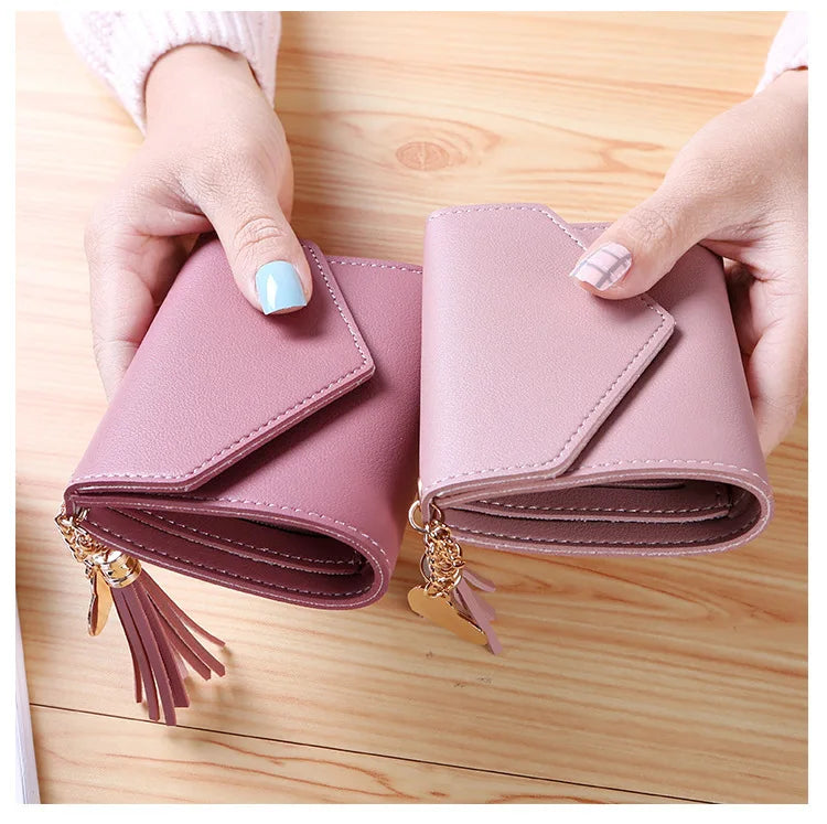 Mini Tassel Wallet Women Fashion Purse Female Short Mini Wallets Korean Students Lovely Purse Female Small Wallet for Women