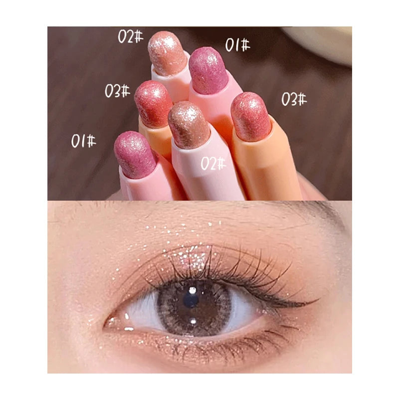 Fard à paupières nacré scintillant Crayon surligneur professionnel à paillettes imperméables Cosmétiques haute brillance Maquillage de beauté