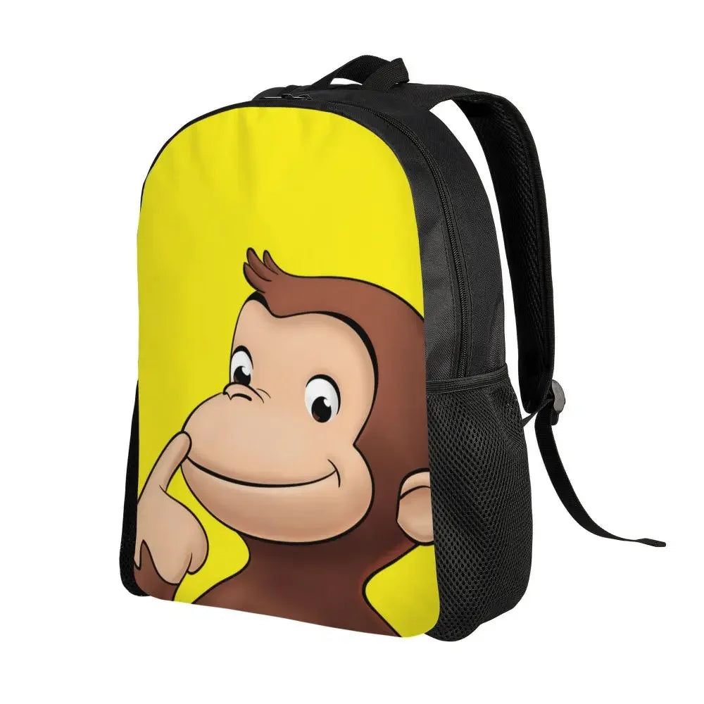 Customized Curious George Backpacks Women Men Casual Bookbag for School College Monkey Bags