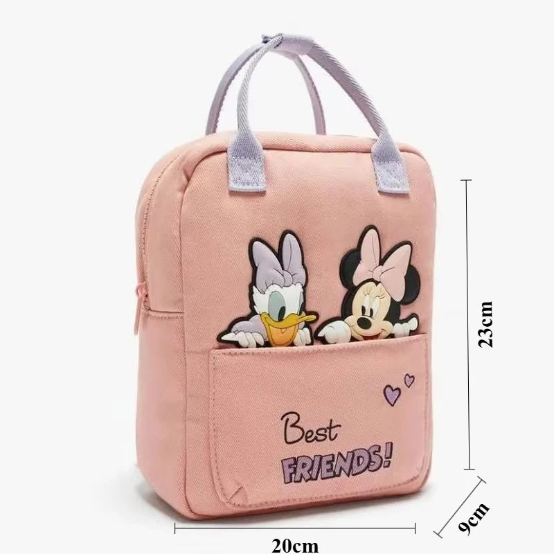 Sac à dos tendance Disney Mickey Mouse pour femme, cartable en toile Minnie, grande capacité, pour filles