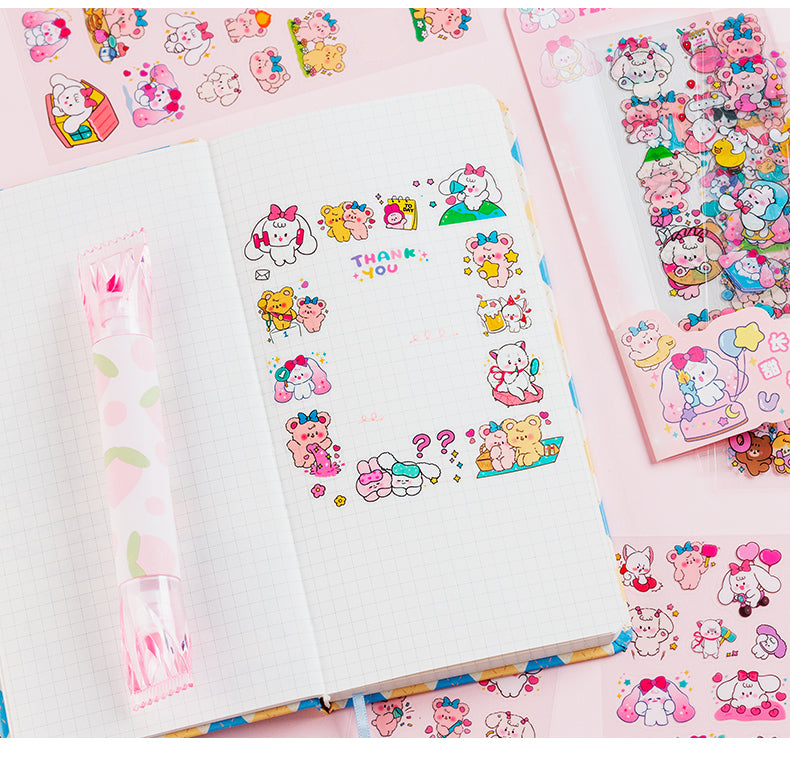 150PCS+ Card Kawaii Scrapbooking Bicycle Decals Gift Frog Students Cartoon Stationery PET Diary Stickers Notebook Cute Girls