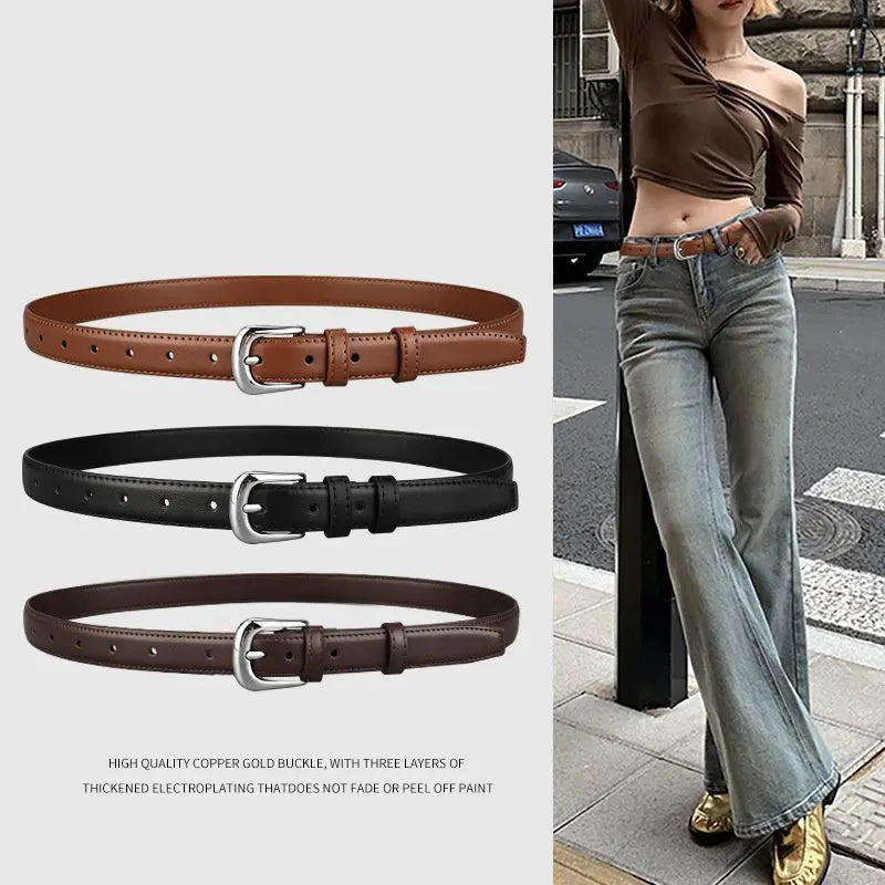 Belt Women's Retro Versatile Trendy Belt Summer New Instagram Style Small Crowd Waist Closing Jeans Belt Women