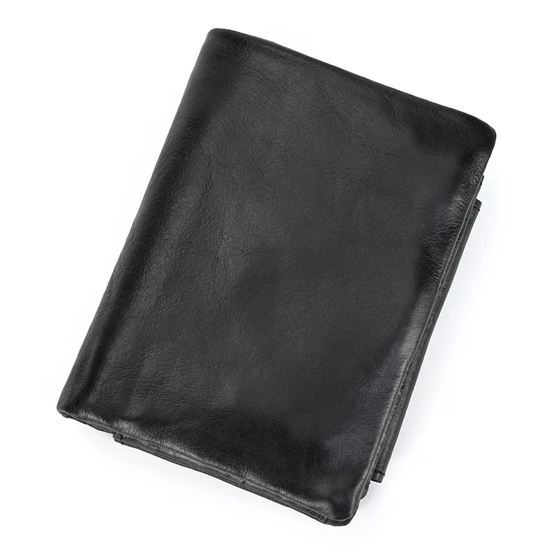 Leather Men‘s Short Wallet Hasp Genuine Leather Unisex Zipper Coin Clutch Purse Cowhide Card Holder Trifold Man wallets