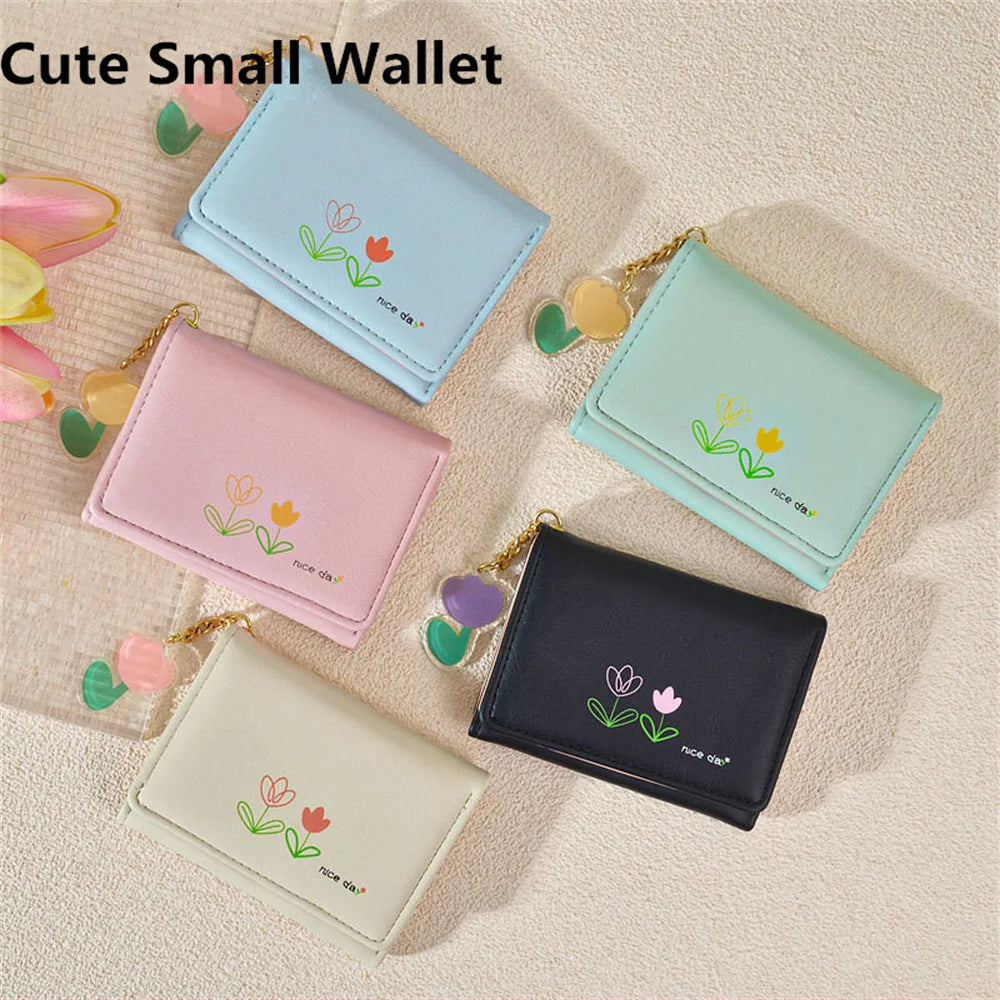 Brand Designer Wallets Floral Pattern Small Wallets Women Soft PU Leather Mini Coin Bag Ladies Card Holder Fashion Purse Female