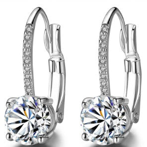 Boucles d'oreilles pendantes en argent 925 plaqué or avec zircon blanc pour femme, bijoux de luxe, cadeau