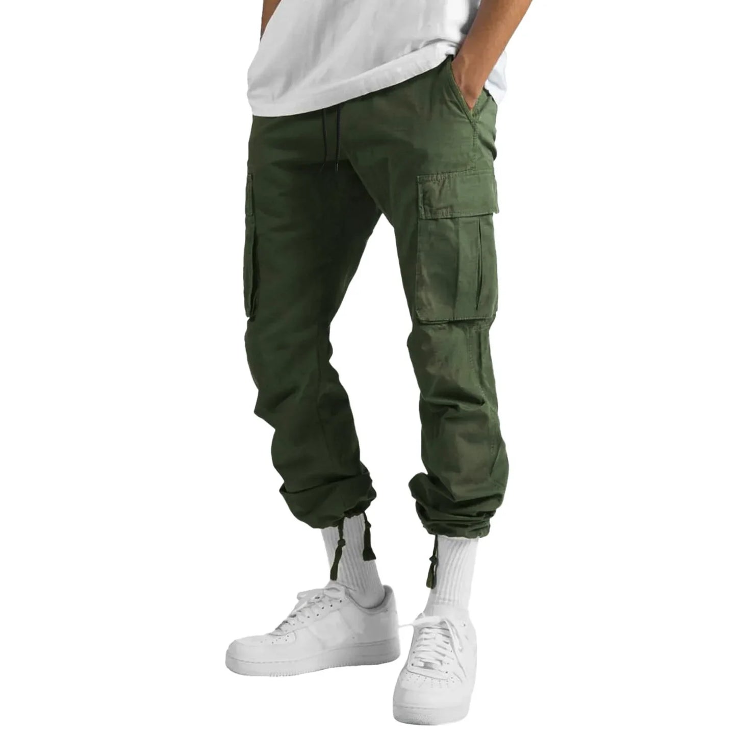 Pantalon cargo pour homme Amazon Summer 2023 - Pantalon décontracté multi-poches indépendant avec cordon de serrage et commerce extérieur