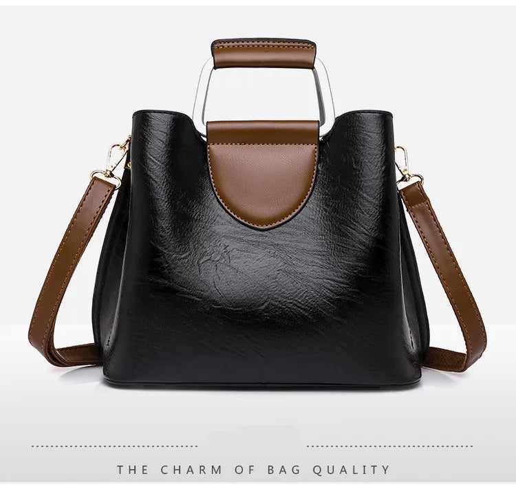 PU Soft Leather Texture Handbag New Cross-border Women's Bag Niche Design Fashionable Shoulder Bag Large Capacity Tote Purse