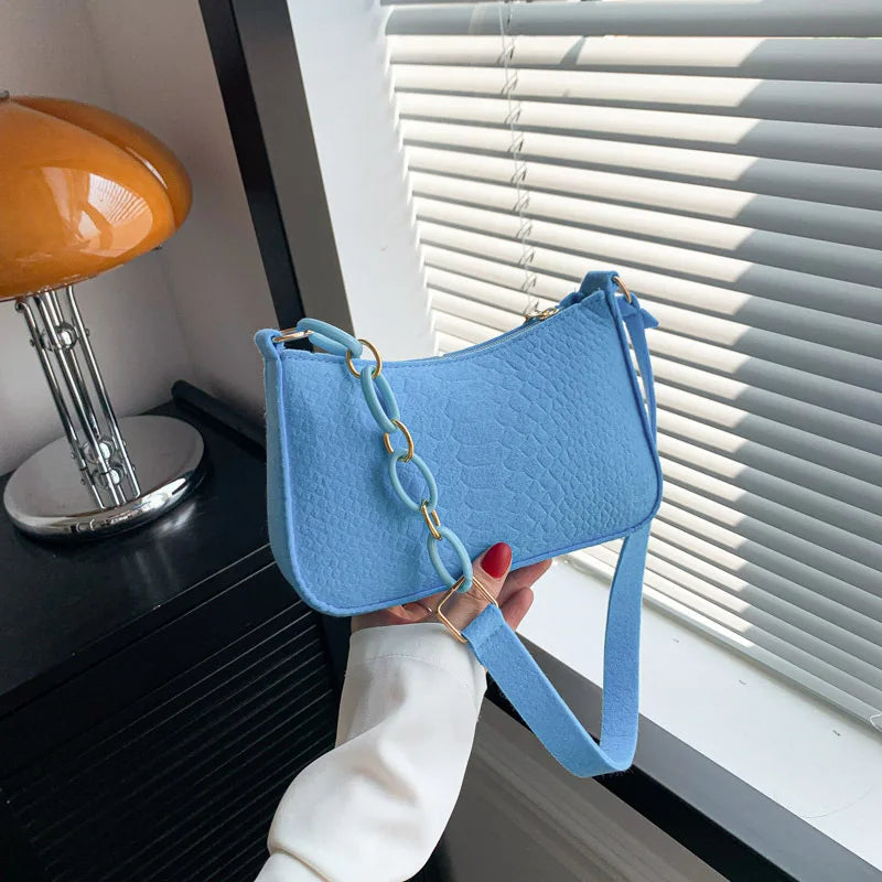 Fashion Underarm Bag Trendy Portable One-shoulder Small Square Women's Girl Handbag Shoulder Chain Bag Crossbody Bag