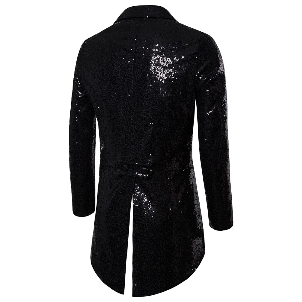 Men's Suit Round Sequin Button Tuxedo Stage Show Wedding Host Dance Festival Celebration Dinner Casual Men's Wear Men's Coat