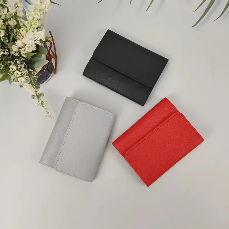 Women Short Wallet Multi-card Bag Mini Pouch Multifunction Card Holder Coin Purse Simple Three Fold Portable Lady Mini Wallets