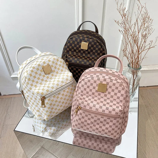 2024 New Fashion Casual Women Mini Backpack Luxury Pu Leather Small Bag School Girl Backpacks style Ladies Cute Travelling