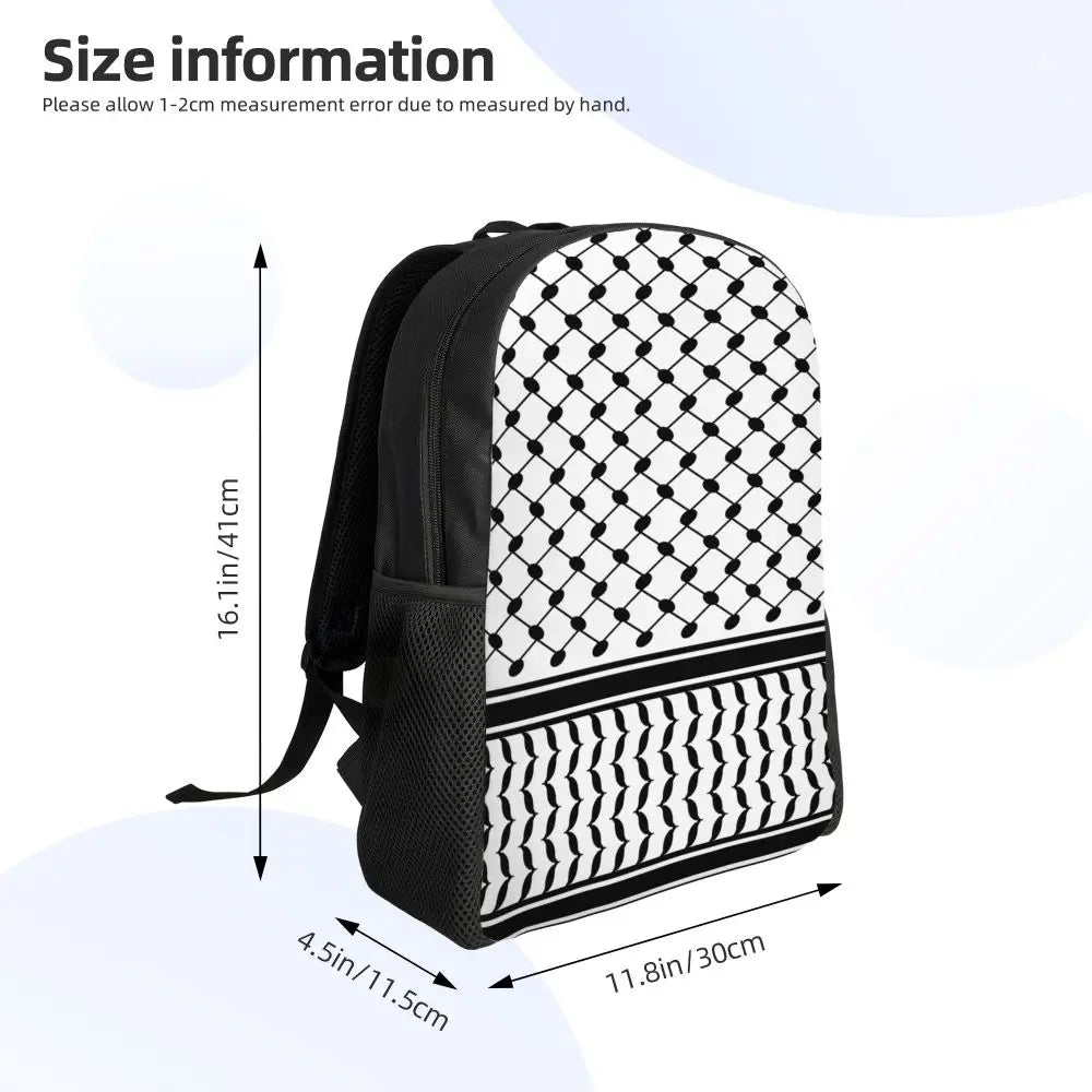 Custom Palestinians Keffiyeh Pattern Backpack for Women Men Waterproof College School Tradition Bag Print Bookbags