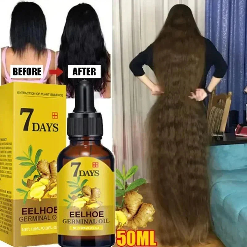 Ginger Hair Growth Serum Anti Hair loss Baldness Fast Regrowth Hair Care Oil Repair Damaged Hair Scalp Treatment For Women Men