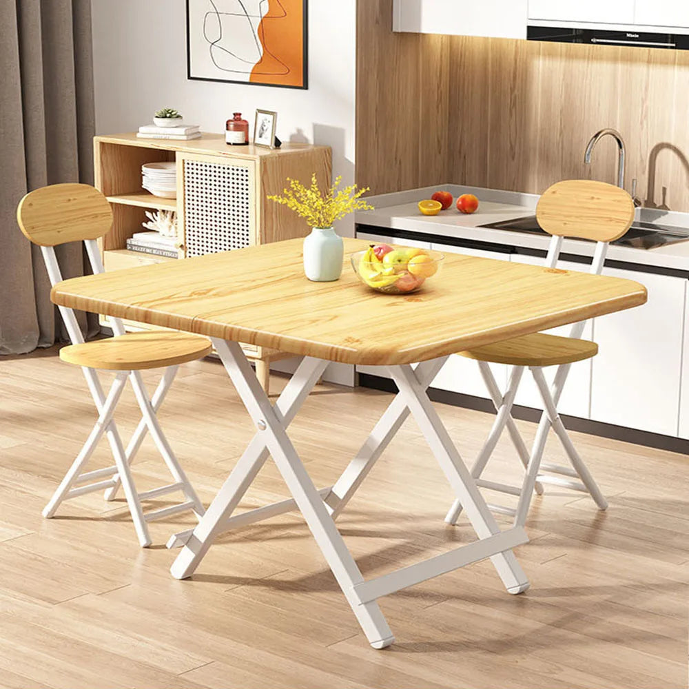 Portable Folding Table 60/70CM Modern Simple Living Room Dinning Set Furniture Solid Wood Restaurant Kitchen Table Folding Chair