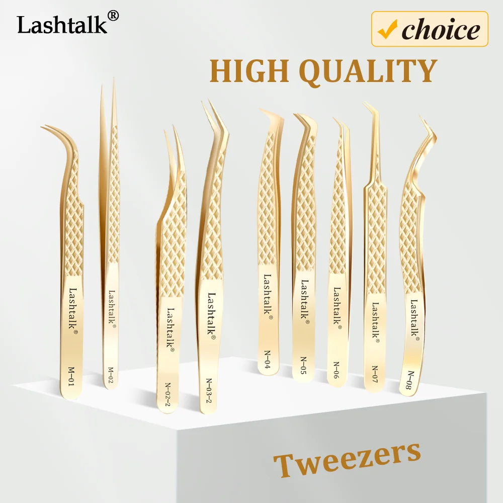 Lashtalk Eyelash Extension Tweezers Makeup Tools From Nagaraku Stainless Steel Non-magnetic Volume FakeLashes Supplies Accurate