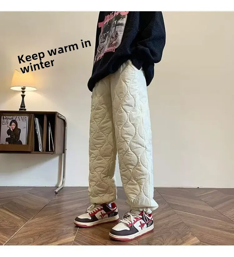 Pantalon pour homme en laine d'agneau épaisse doublée de polaire Pantalon d'hiver en coton rembourré très résistant Vêtements d'extérieur Chaussures Northeast Snowfields