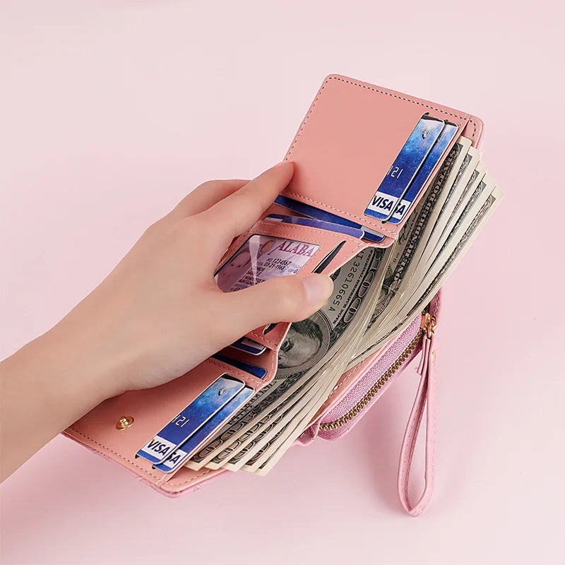 Small Women's Wallet Solid Short Pu Leather Female Wallets Hasp Coin Purse Card Holders for Girls Student 2024 Clutch Money Bag