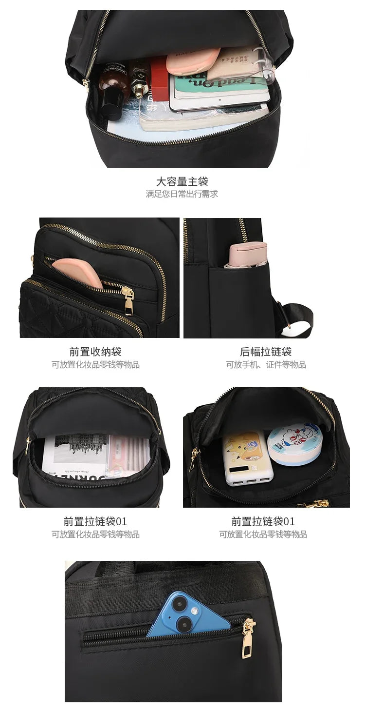 Hot Sale Fashionable Women's Backpack 2024 New Light Luxury Design Solid Color Versatile Basic Style Backpack Bolso Mujer