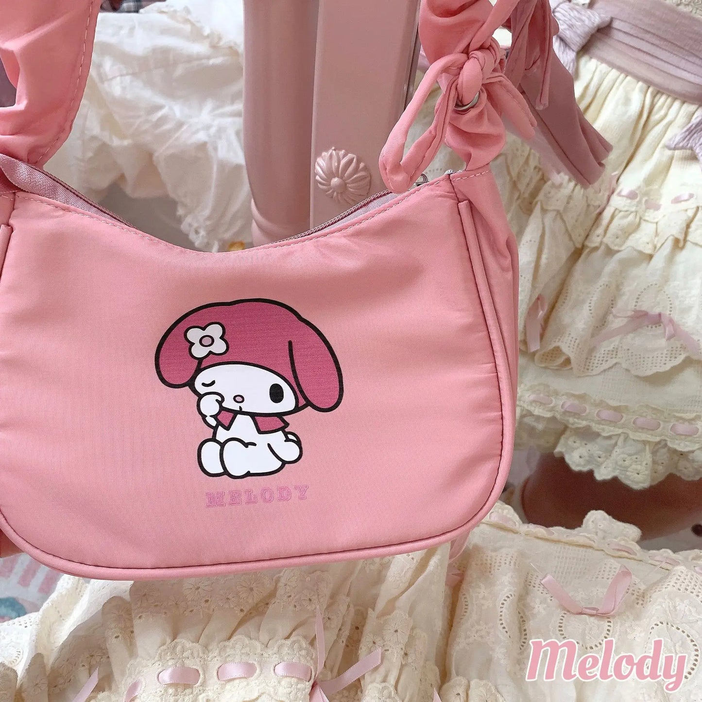 Sanrio Hellokitty Kuromi Cinnamorol Mymelody Pochacco Armpit Bag Kawaii Shoulder Bag Casual Allmatch Tote Women Commuter Handbag