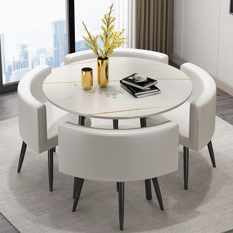 Nordic Lounge Dining Room Sets Luxury Apartment Simple Mobile Dining Room Sets Accent Modern Esstisch Minimalist Furnitures