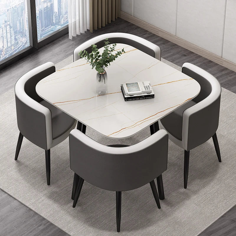 Nordic Lounge Dining Room Sets Luxury Apartment Simple Mobile Dining Room Sets Accent Modern Esstisch Minimalist Furnitures