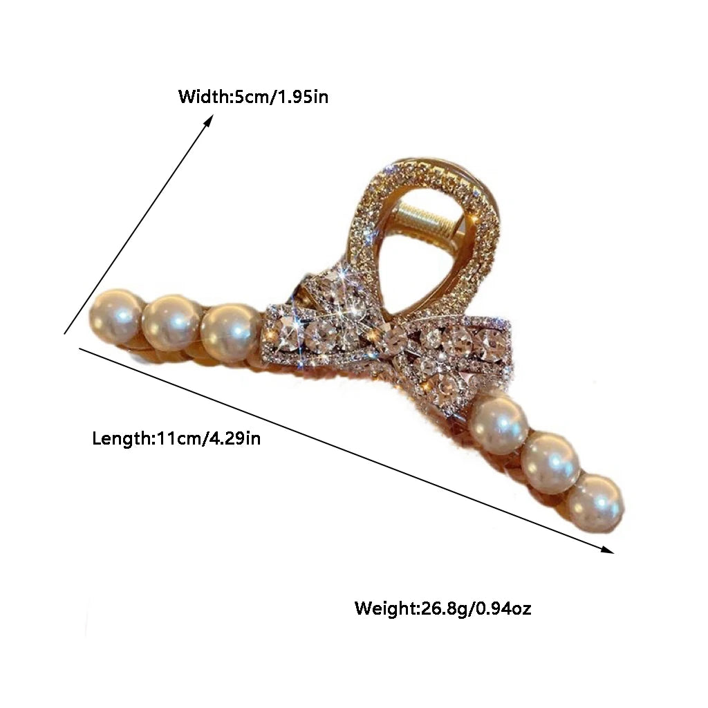 Maillard Water Diamond Pearl Book Bow Clasp Clip Back Spoon Large Temperament Clasp Clip