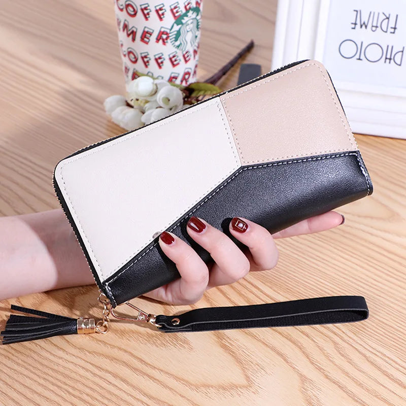 2023 New Girls Fashion Zipper Wallets Women's Long Purses Handbags Coin Purse Cards Holder PU Leather Billfold Wallet Case Bag