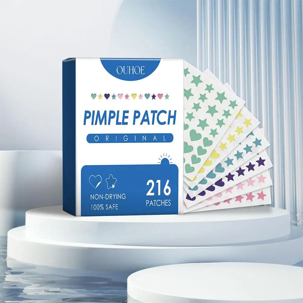 216PCS Star Pimple Patch Acne Colorful Invisible Acne Removal Skin Care Stickers Concealer Face Spot Beauty Makeup Patch