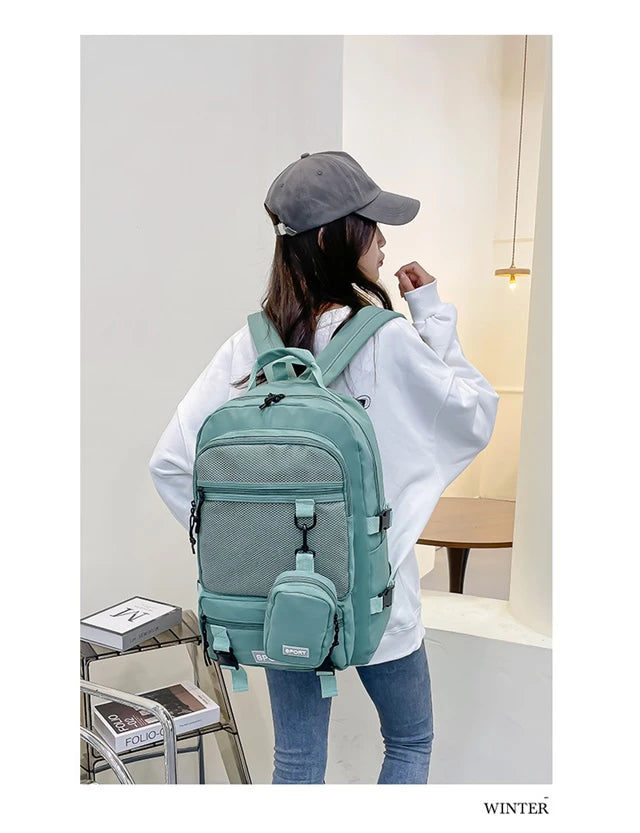 Hot Selling Solid Color Multi Kinetic Oxford Women's Backpack 2024 New Business Travel Sports High-capacity Men's Backpack