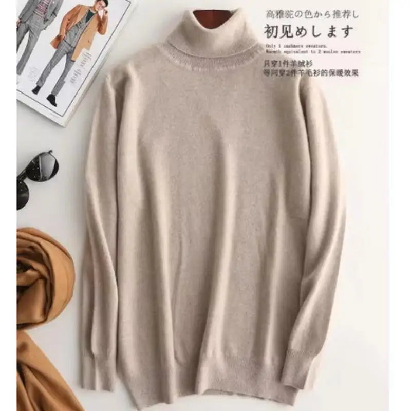 Cashmere Cotton blend Turtleneck Men Sweater Autumn Winter Man Pullover High Neck Sweater Jersey Hombre Pull Homme Hiver Jumper