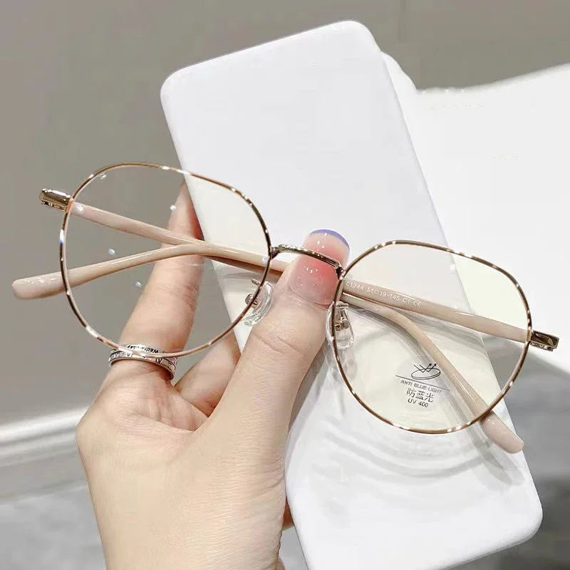 Luxury Myopia Glasses Classic Vintage Anti-blue Light Eyeglasses Women Men Minus Diopter Eyewear Prescription with 0 -0.5To -6.0