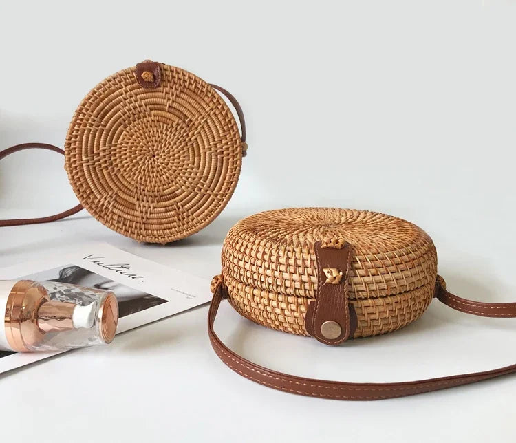 Square Round Mulit Style Straw Bag Handbags Women Summer Rattan Bag Handmade Woven Beach Circle Bohemia Handbag New Fashion