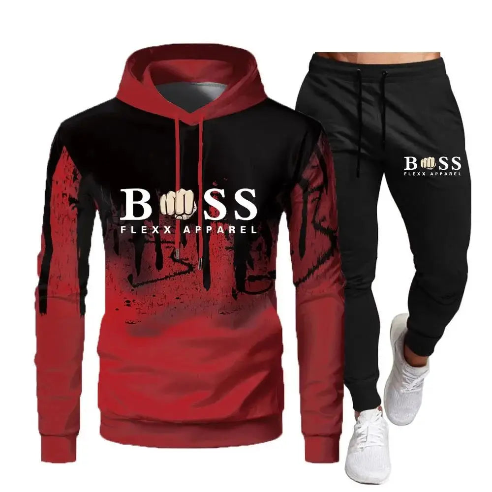 2021 Automne Hiver Nouvelle Marque Hommes Survêtement Sportswear Sweats À Capuche Sweat-shirts Pantalons De Survêtement Deux Pièces Ensembles Mode Jogging Homme