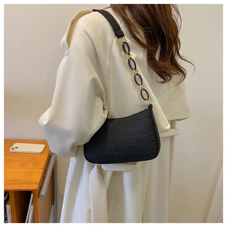 Fashion Felt Shoulder Bags for Women Women's Subaxillary Bag Design Advanced Texture Armpit Handbags Purses Crescent Saddle Bag