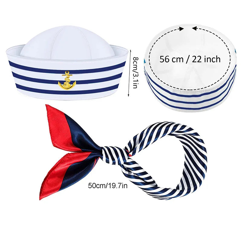 Adult Yacht Sailor Captain Hat Adjustable Men's and Women's Party Hat Makeup Ball Dressing Event Excellent Stylish Accessories