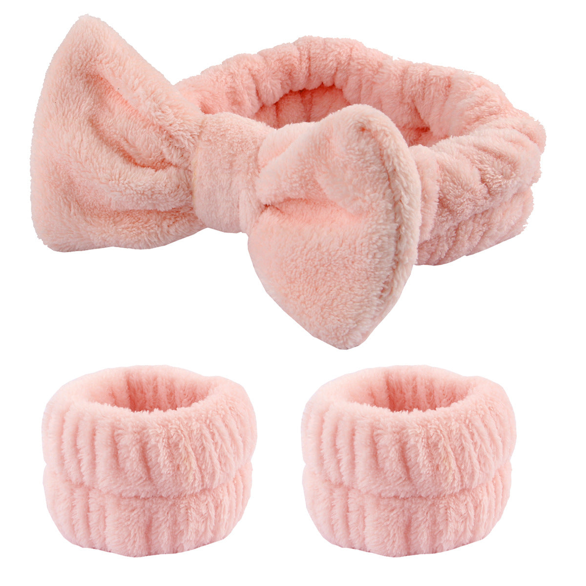 1/2/3Pcs Face Wash Absorbent Wristband Headband Hair Accessories Set Women Girls Coral Fleece Hair Bands Cuff Waterproof Bands