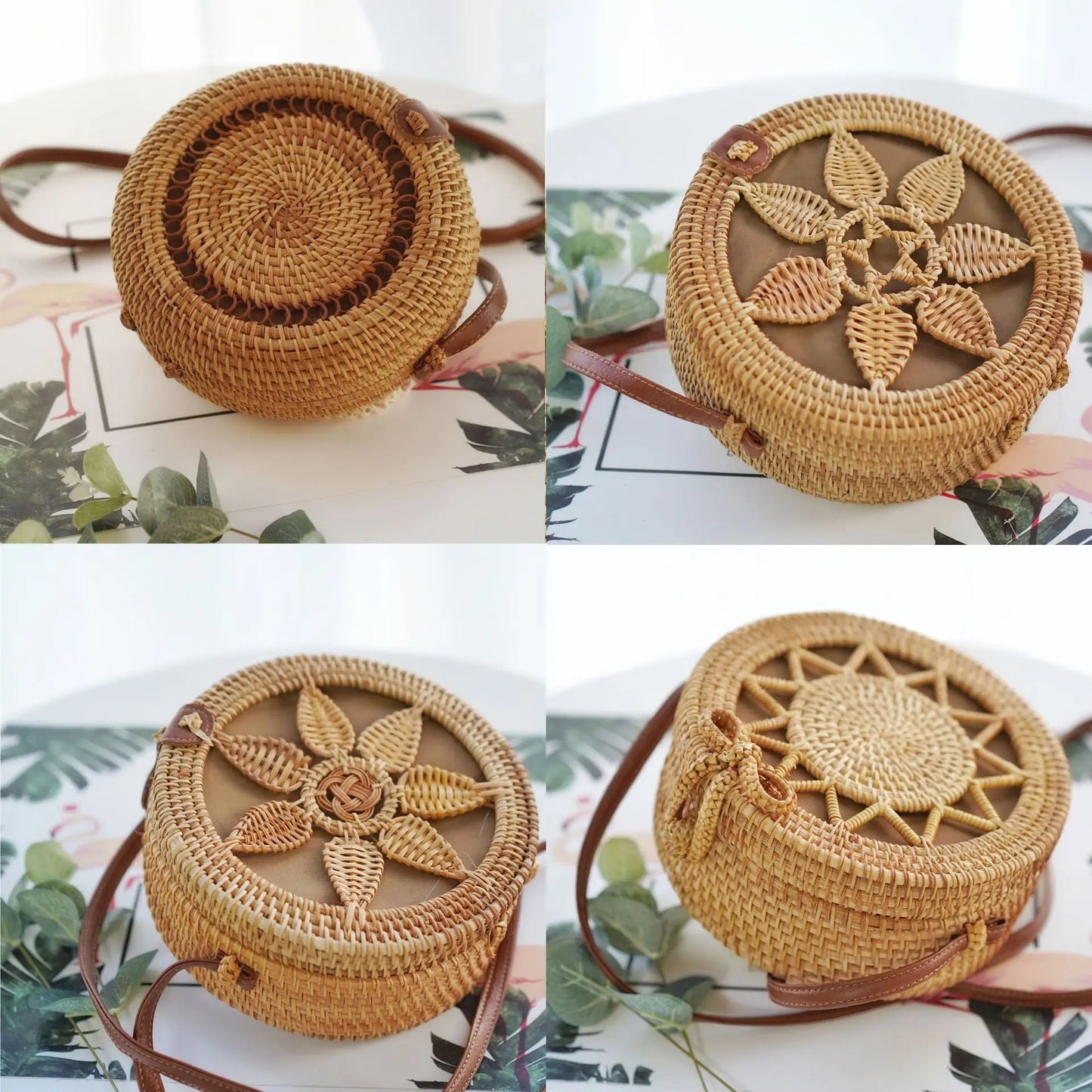 Square Round Mulit Style Straw Bag Handbags Women Summer Rattan Bag Handmade Woven Beach Circle Bohemia Handbag New Fashion