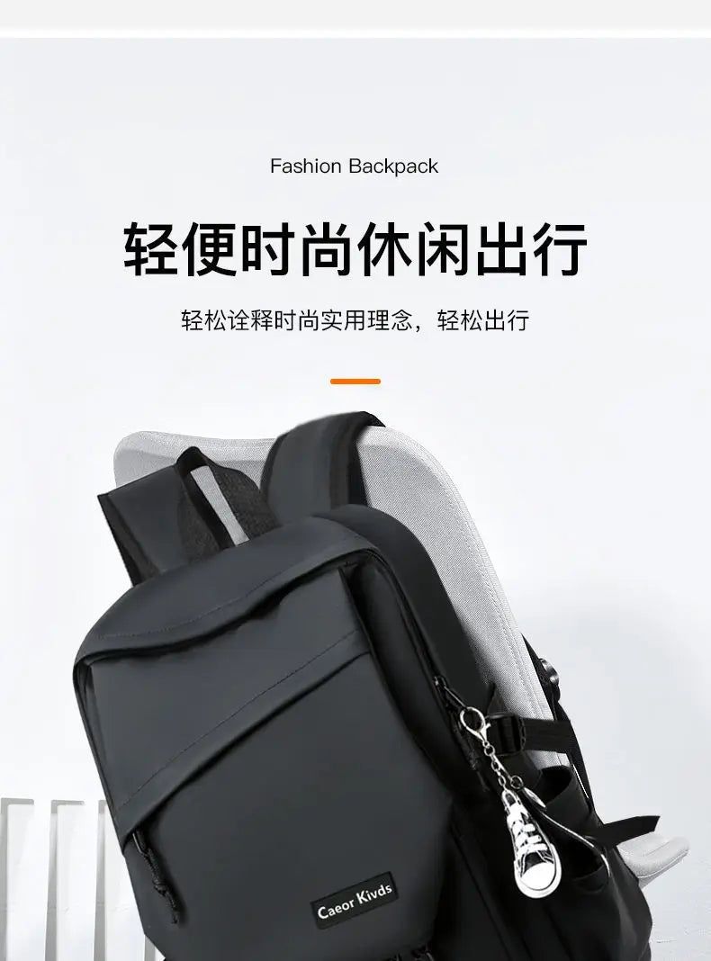 New Style Men's Business Backpack Woman Nylon Solid Color Large Capacity Laptop Student Schoolbag Travel Unisex Backpack 2023