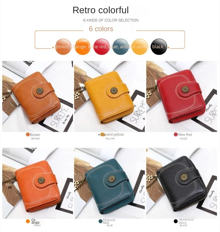 Women Wallets and Purses PU Leather Money Bag Female Short Hasp Purse Small Coin Card Holders Blue Red Clutch New Women Wallet