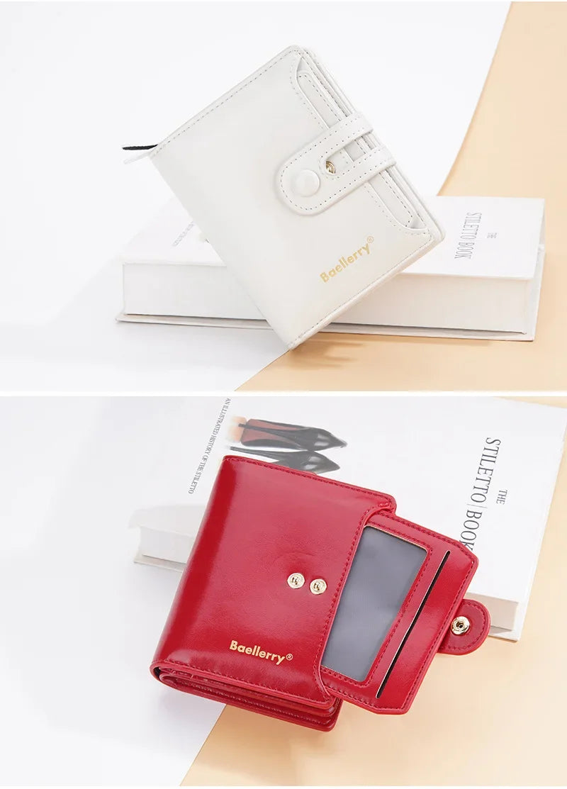 Women Wallets Large Capacity Female Leather Coin Purses Hasp Clutch ID Credit Card Holder Purse Money Bag Red Wallet for Women